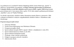 Walne Zebranie Sprawozdawcze 09.06.2022